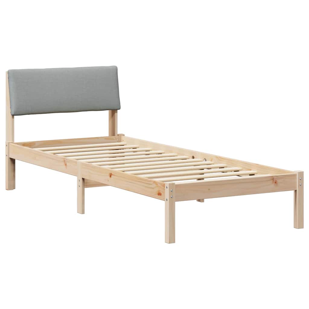 Estrutura da cama marrom e cinza claro 75 x 190 cm