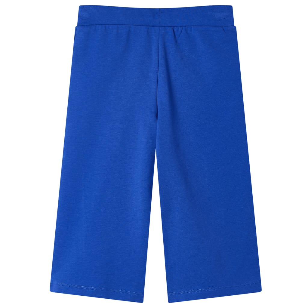 Calças de criança com pernas largas azul-cobalto 116