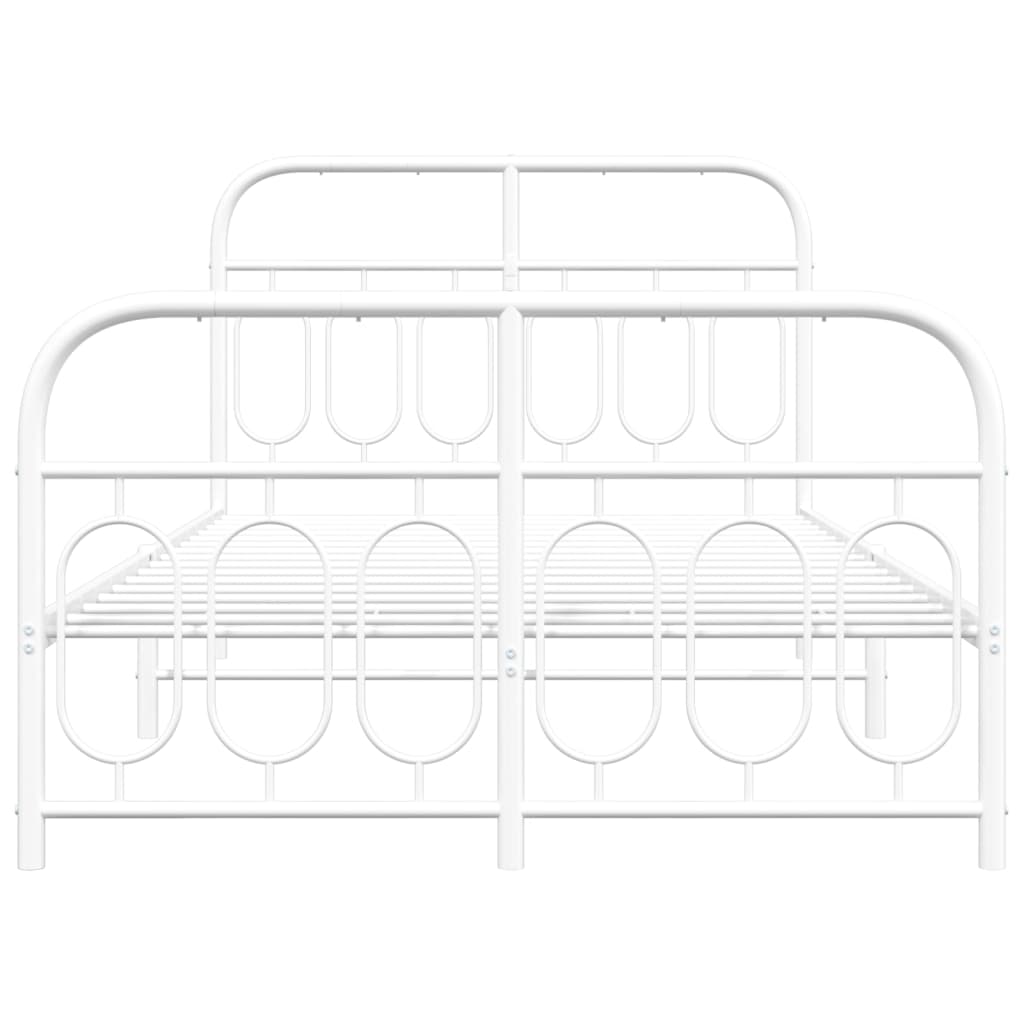 Estrutura de cama com cabeceira e pés 120x200 cm metal branco