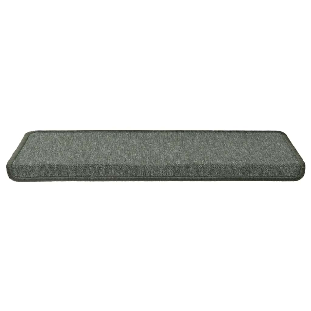 Tapetes de escada 30 peças 65x21x4 cm verde escuro com borda retangular