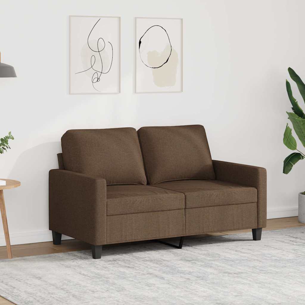 Sofá de 2 lugares tecido 120 cm castanho