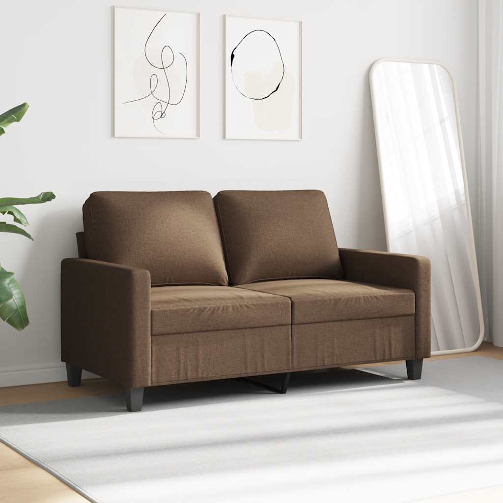 Sofá de 2 lugares tecido 120 cm castanho
