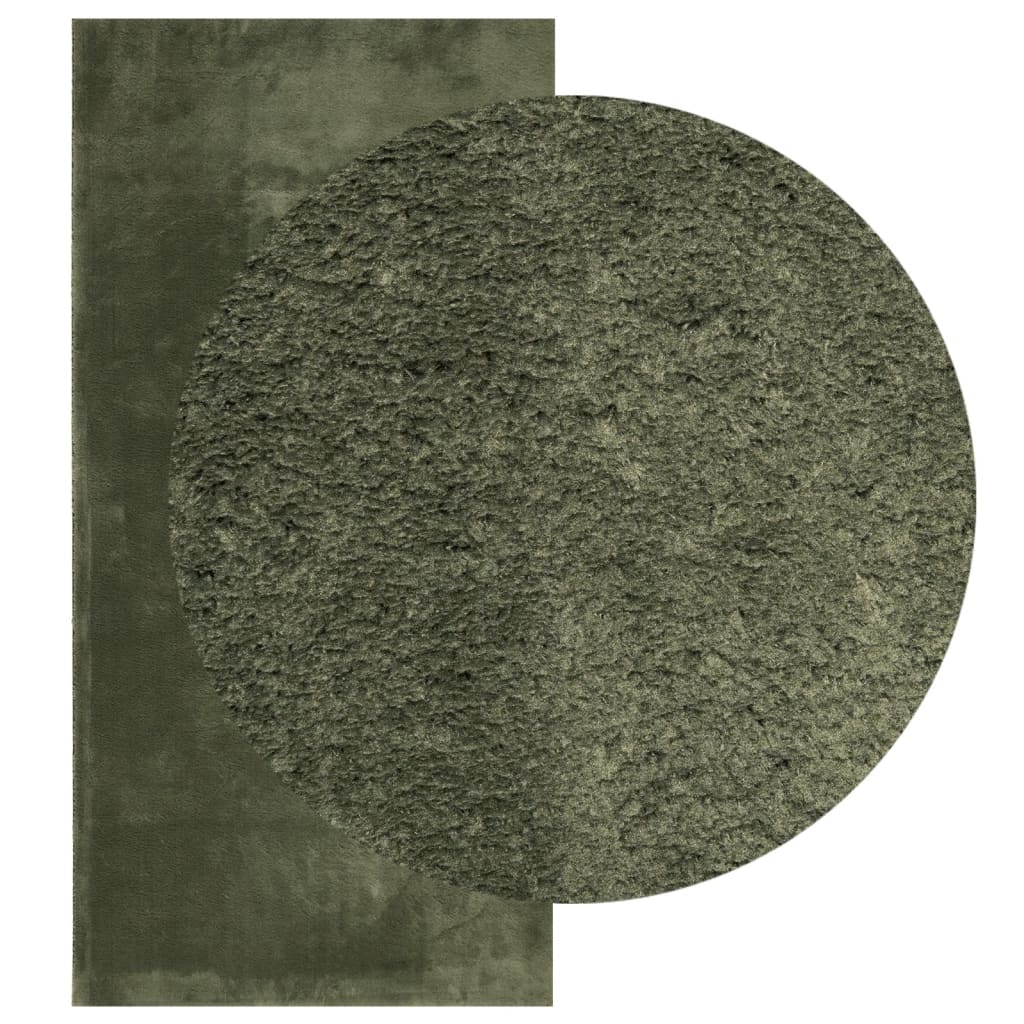 Tapete pelo curto macio lavável huarte 100x200cm verde-floresta