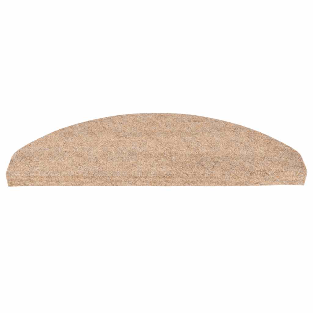 Tapetes de escada autoadesivos 15 pcs 65x22,5x3,5 cm bege