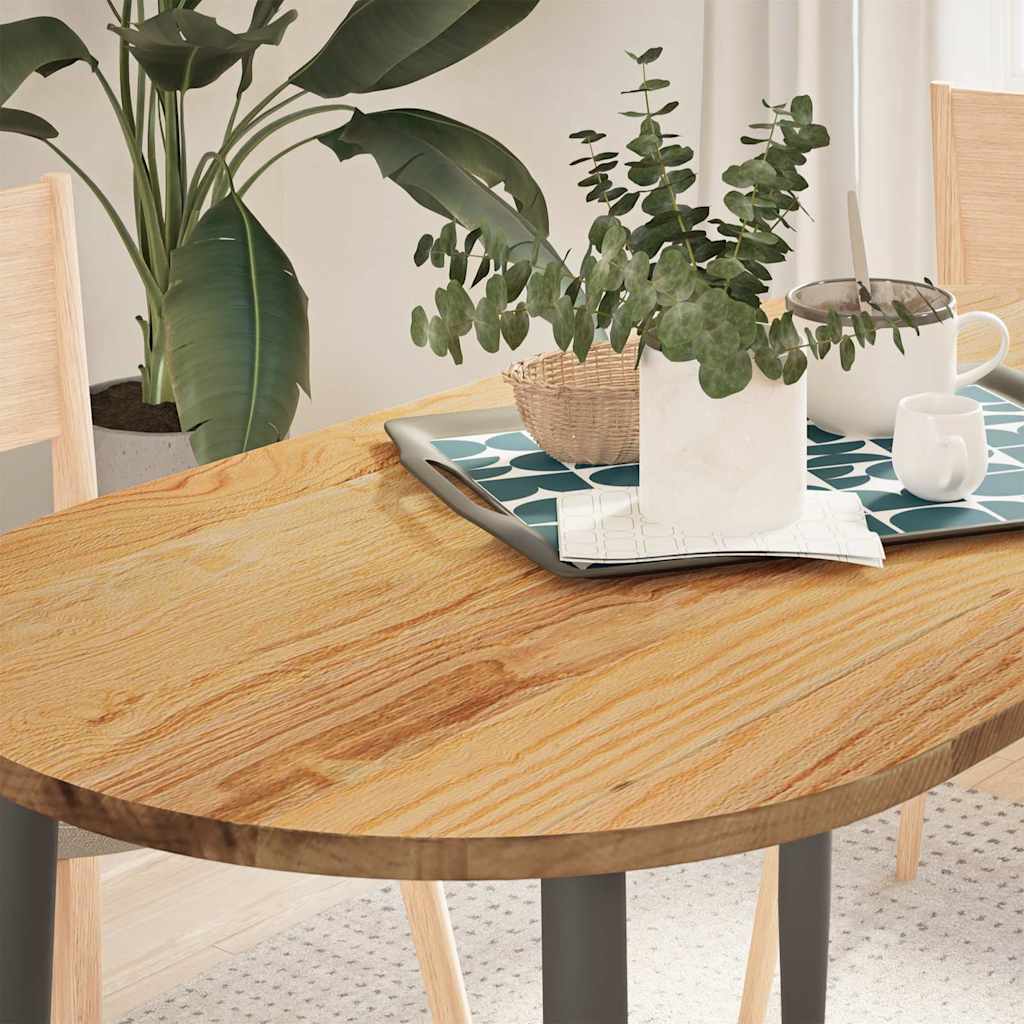 Tampo de mesa 120x60x2 cm carvalho maciça oval castanho-claro