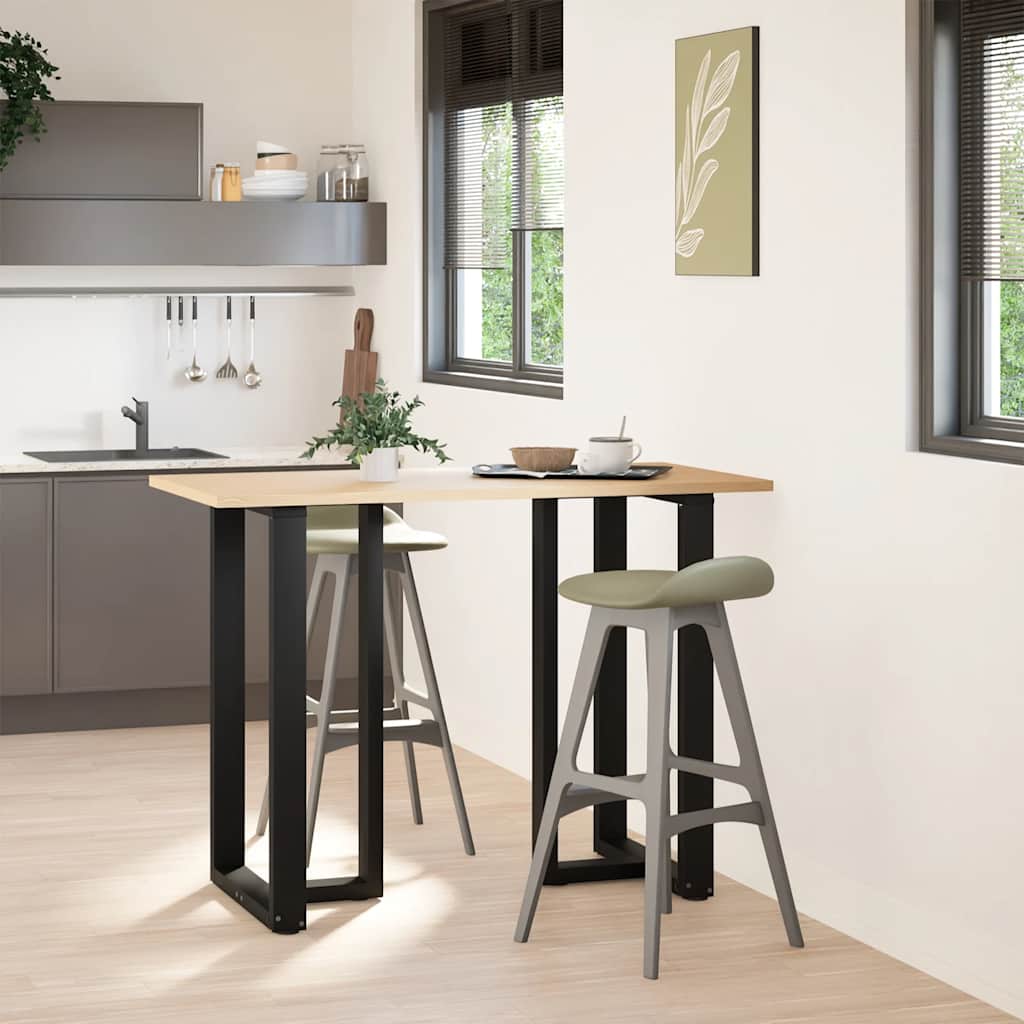Pés de mesa de bar em forma de t, 2 peças, preto, 60x35x(100-101) cm, aço