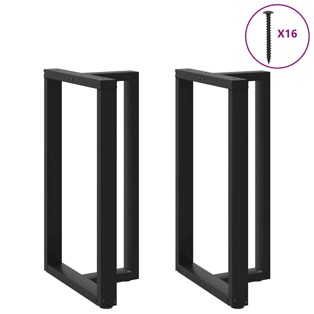 Pés de mesa de bar em forma de t, 2 peças, preto, 60x35x(100-101) cm, aço