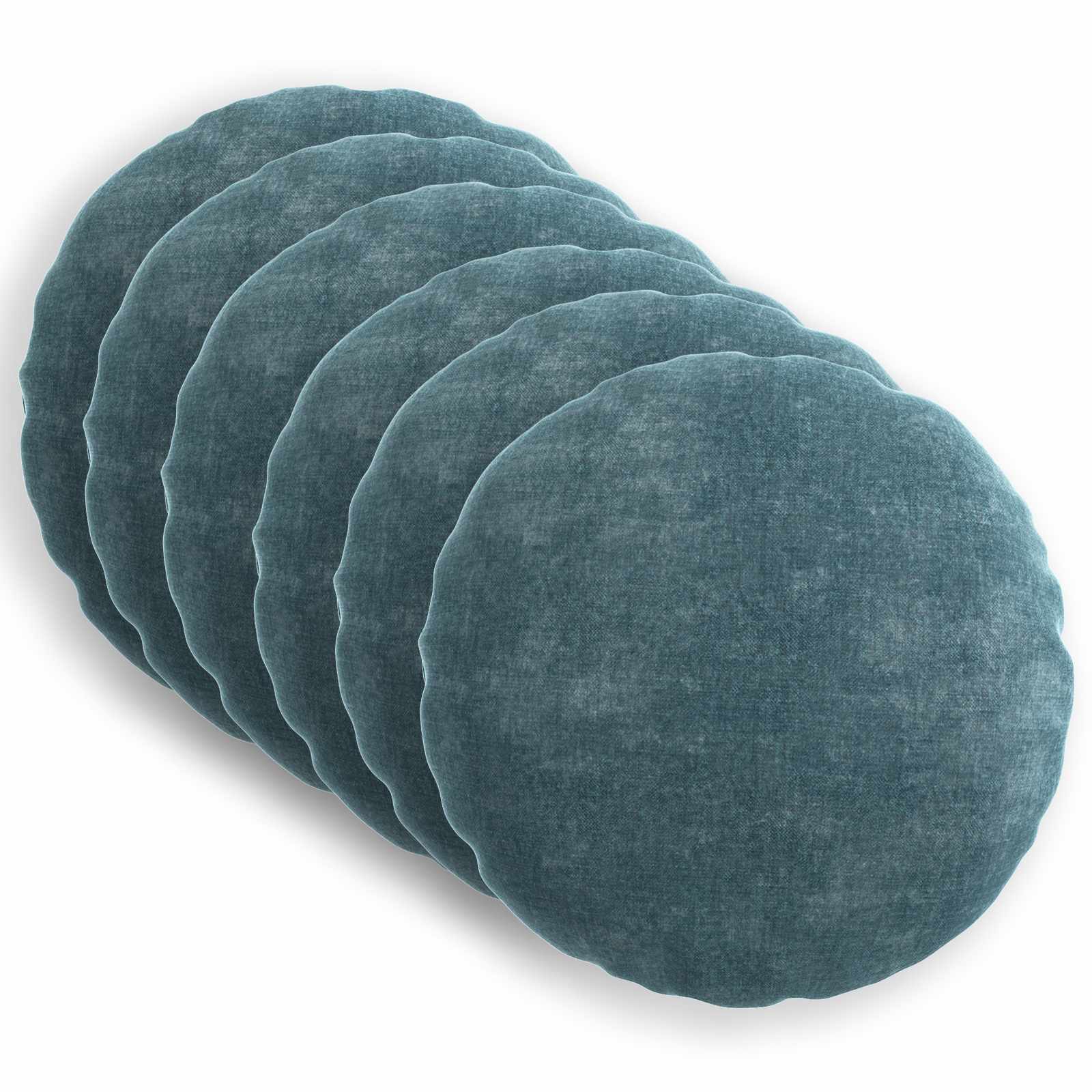 Capa almofada 6 unid. heerlen azul ø 50 cm tecido chenille