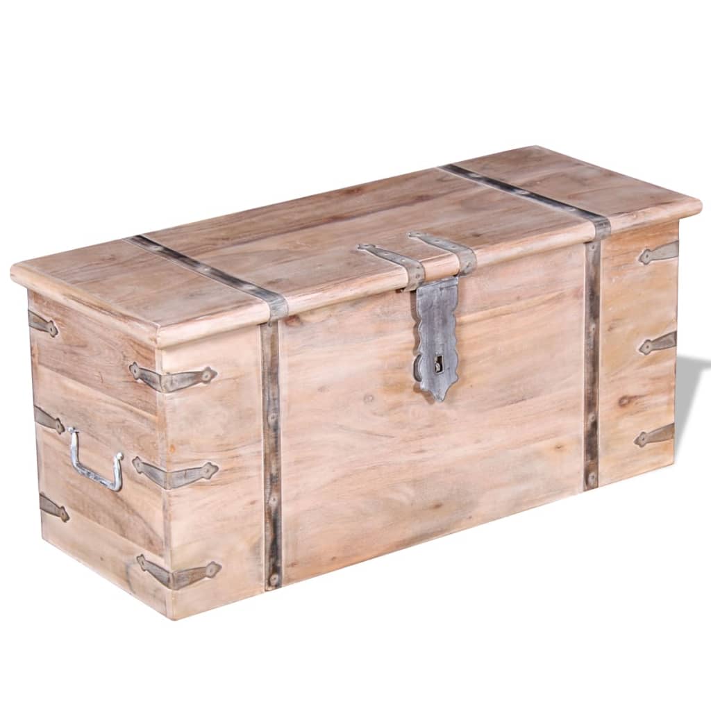 Conjunto de arcas de arrumação 2 pcs madeira maciça de acácia