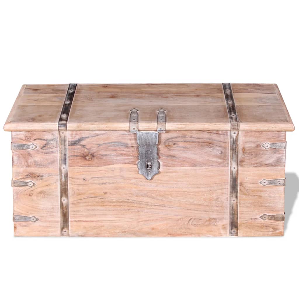 Conjunto de arcas de arrumação 2 pcs madeira maciça de acácia