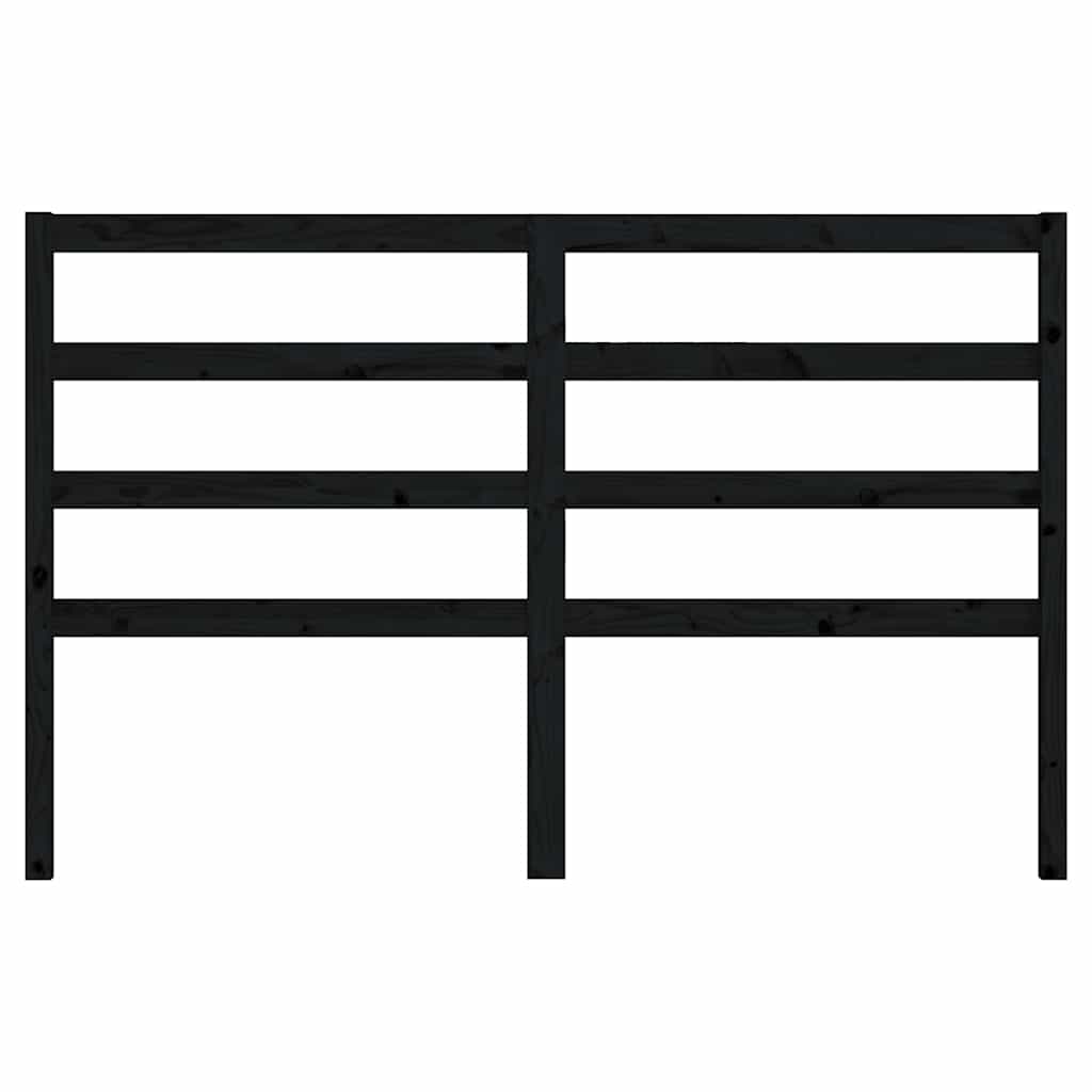 Cabeceira de cama 126x4x100 cm pinho maciço preto