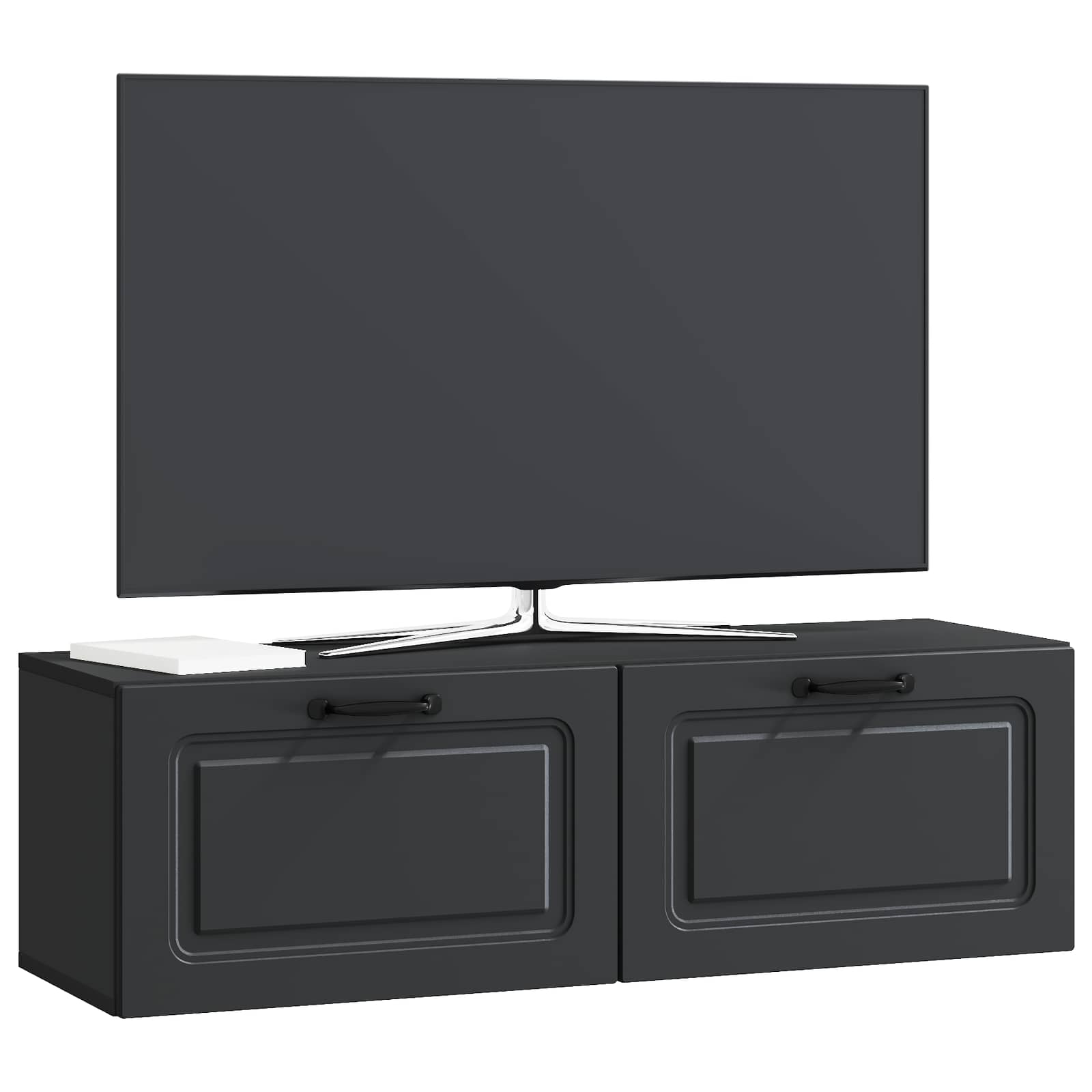 Gabinete de TV de parede preto 98 x 31 x 30 cm