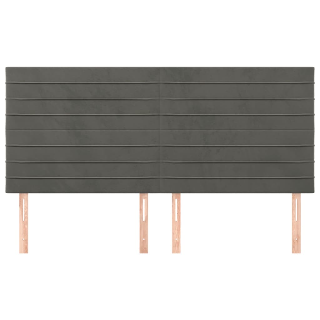 Cabeceira cinza escuro 180x5x118/128 cm veludo
