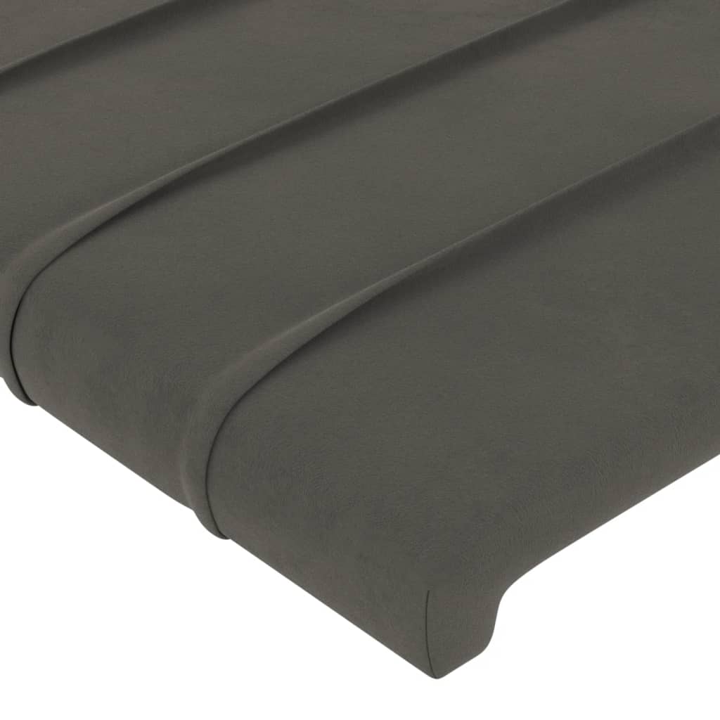 Cabeceira cinza escuro 180x5x118/128 cm veludo