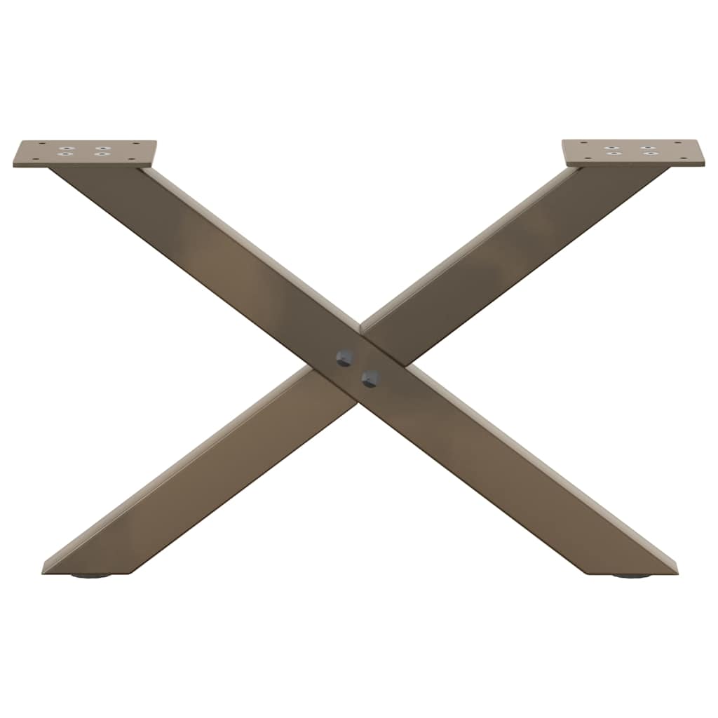 Pés para mesa de centro em formato de x, 2 peças, aço natural, 50x(30-31) cm, aço