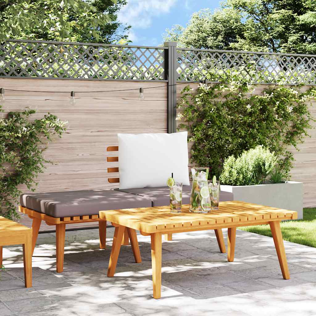 3 Pcs conjunto lounge de jardim c/ almofadões acácia maciça