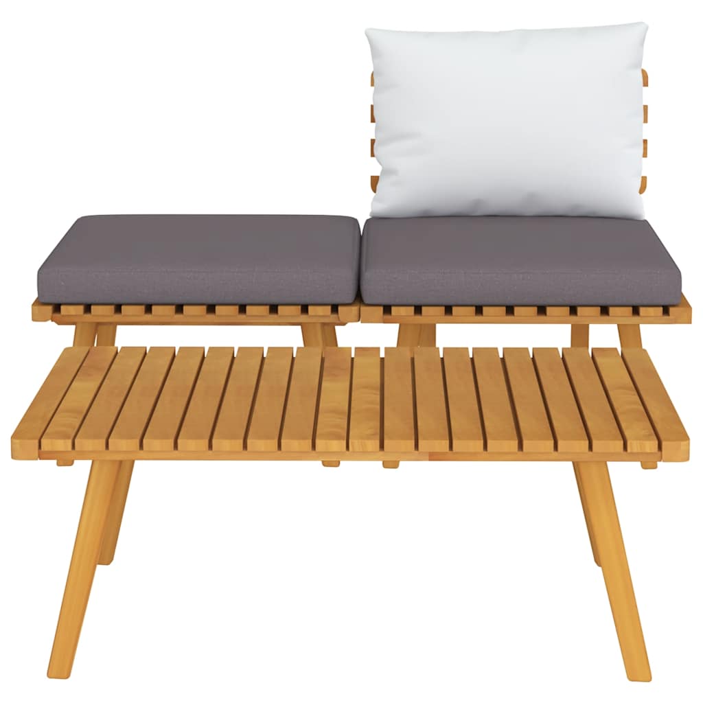 3 Pcs conjunto lounge de jardim c/ almofadões acácia maciça