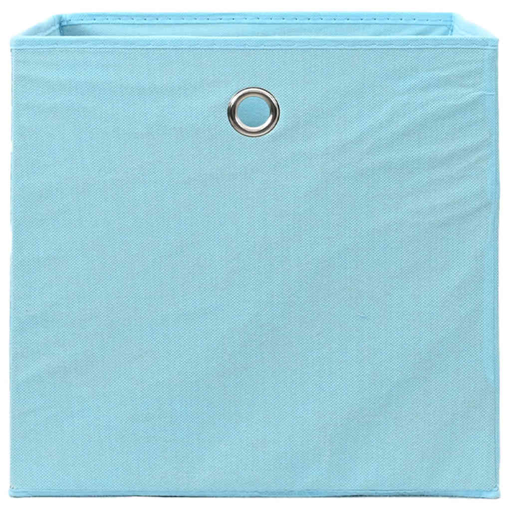 Caixas arrumação 4 pcs 28x28x28 cm tecido-não-tecido azul-bebé