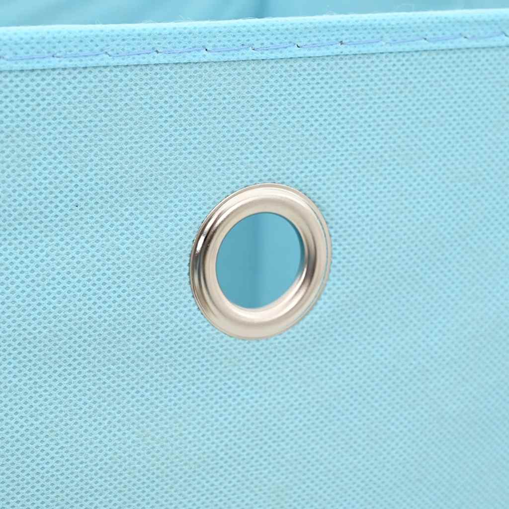 Caixas arrumação 4 pcs 28x28x28 cm tecido-não-tecido azul-bebé