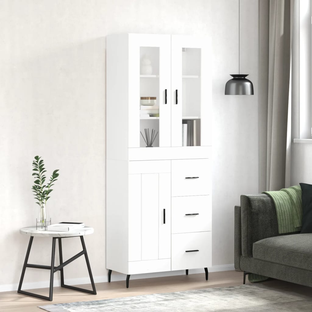 Armário alto 69,5x34x180 cm derivados de madeira branco