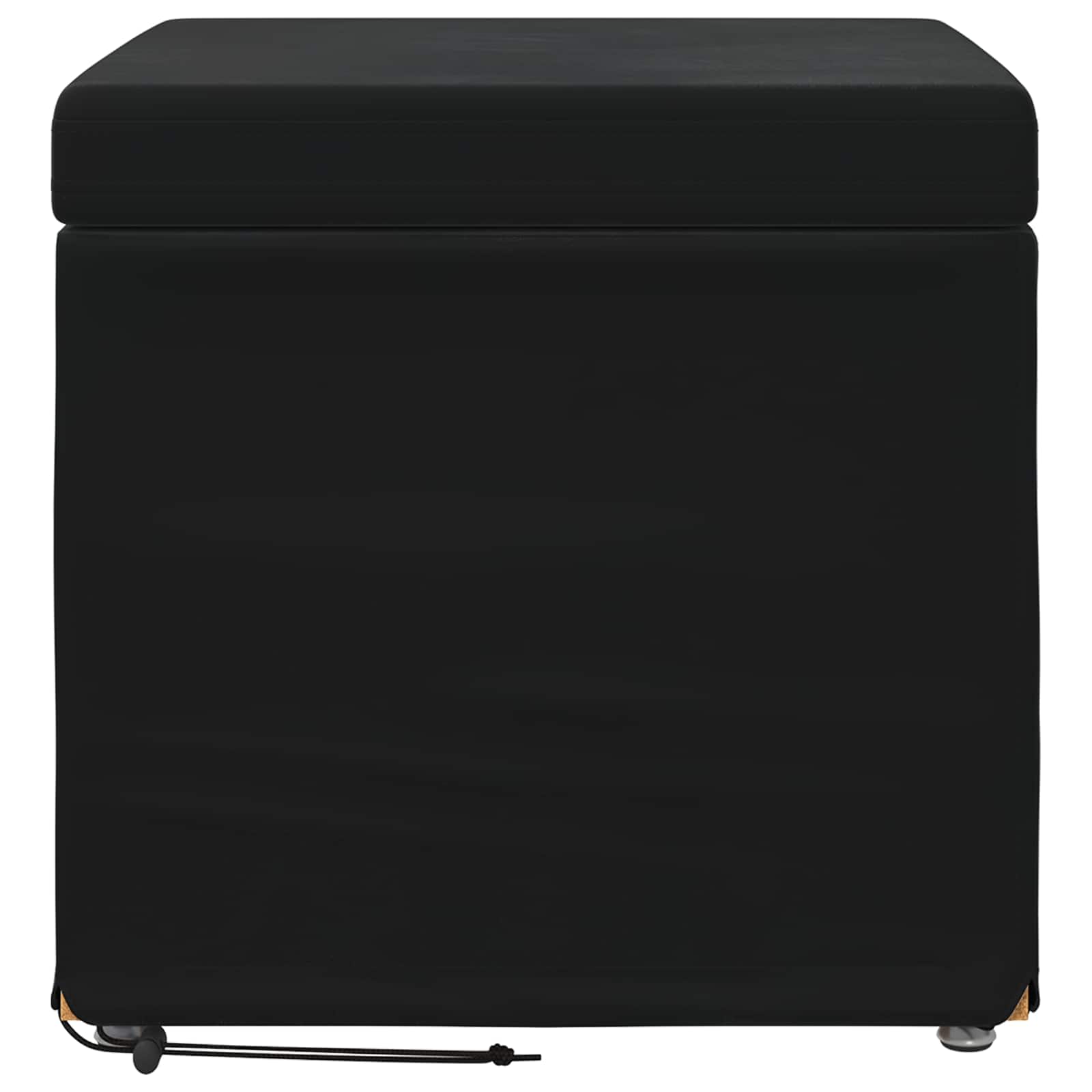 Banqueta preto 41 x 41 x 40 cm veludo e madeira de engenharia