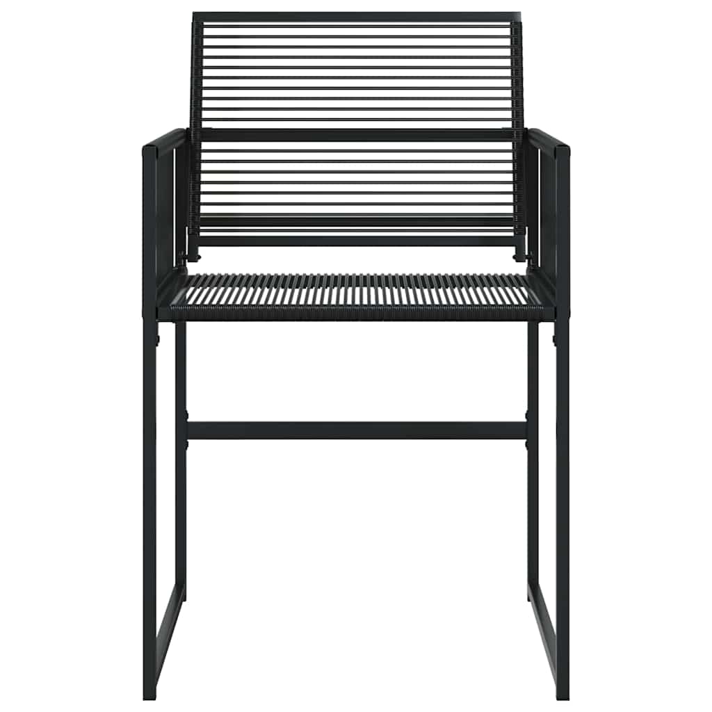 Cadeiras de jardim 4 pcs vime PE preto