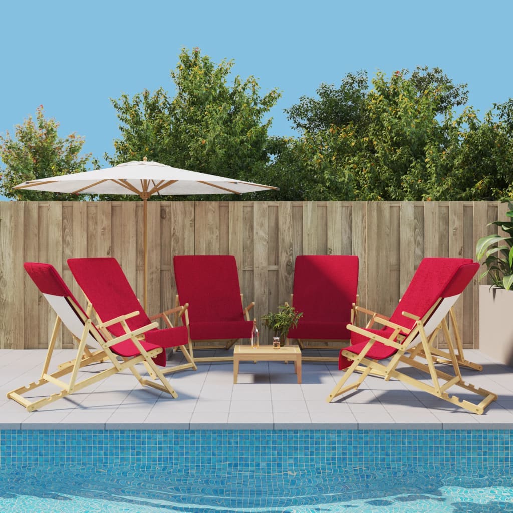 Toalhas de praia 6 pcs 60x135 cm tecido 400 gsm bordô