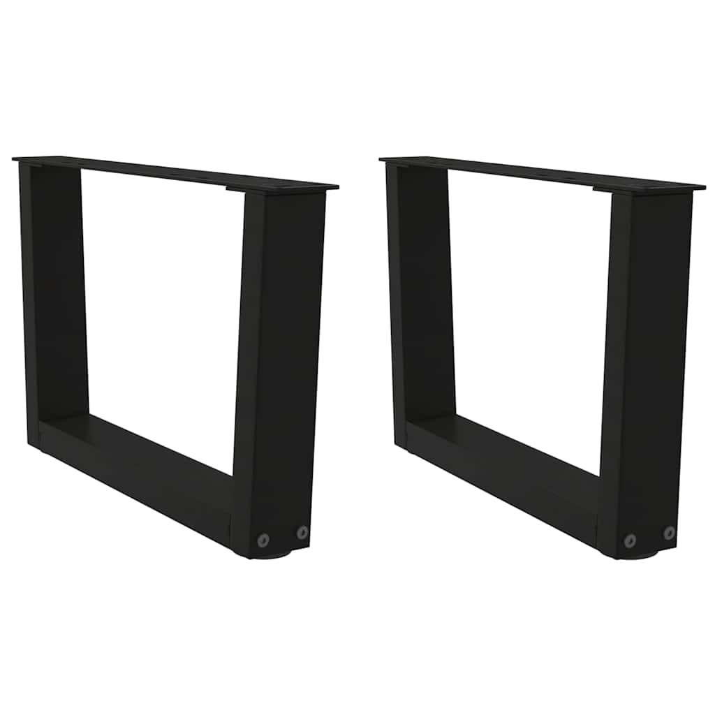 Pés para mesa de centro em v, 2 peças, preto, 60x(30-31,3) cm, aço