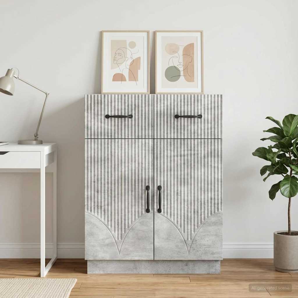 Buffet cinzento cimento 66 x 34,5 x 87 cm derivados de madeira