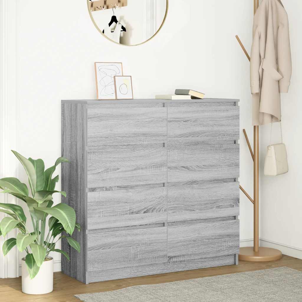 Aparador 100x35x99 cm derivados de madeira cinzento sonoma
