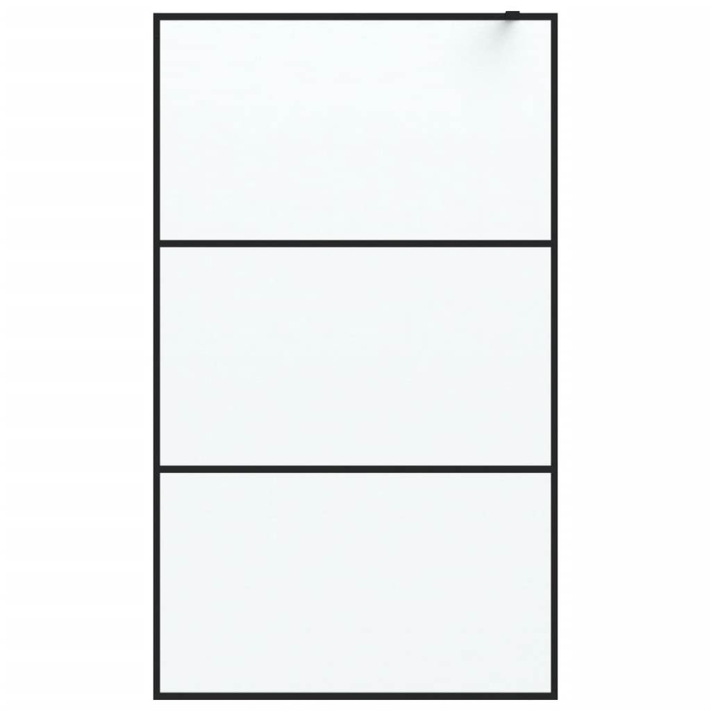 Divisória de chuveiro 115x195 cm vidro opaco esg preto