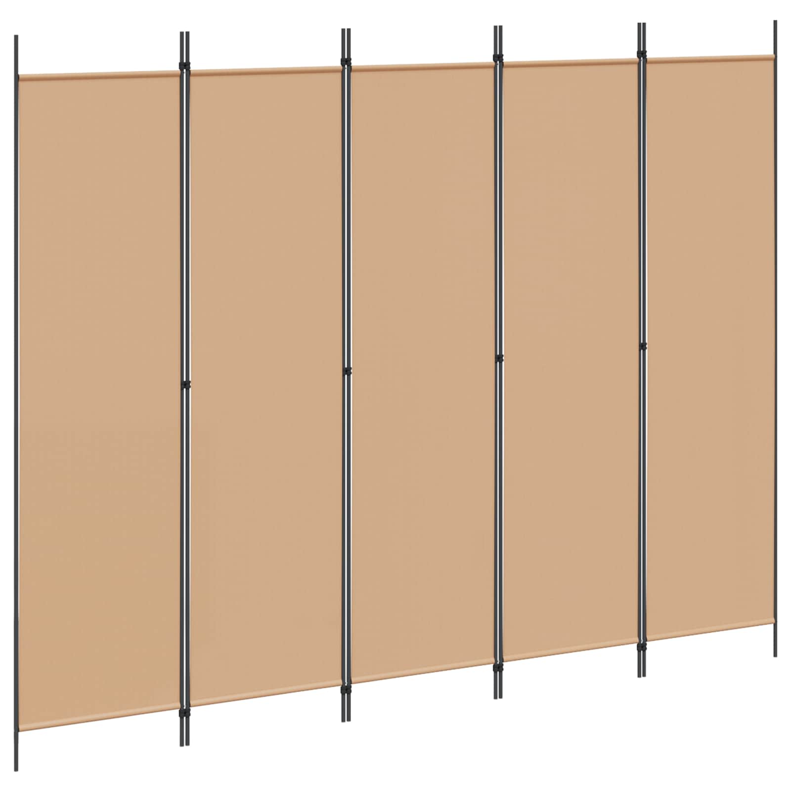 Divisória de 5 painéis bege 250 x 200 cm tecido