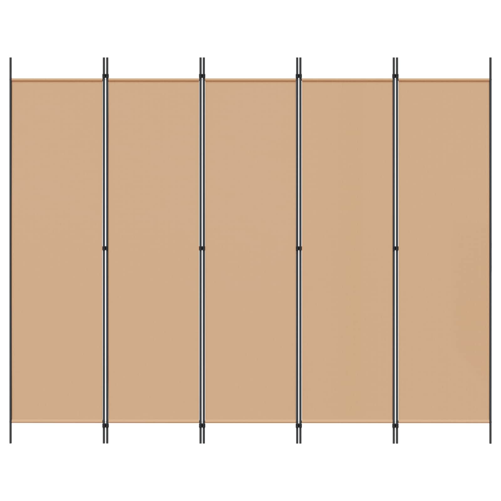 Divisória de 5 painéis bege 250 x 200 cm tecido