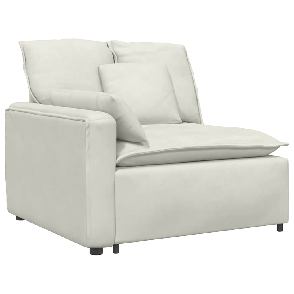 Sofá modular com almofadas creme