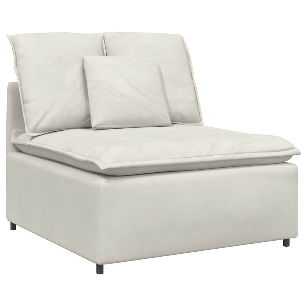 Sofá modular com almofadas creme