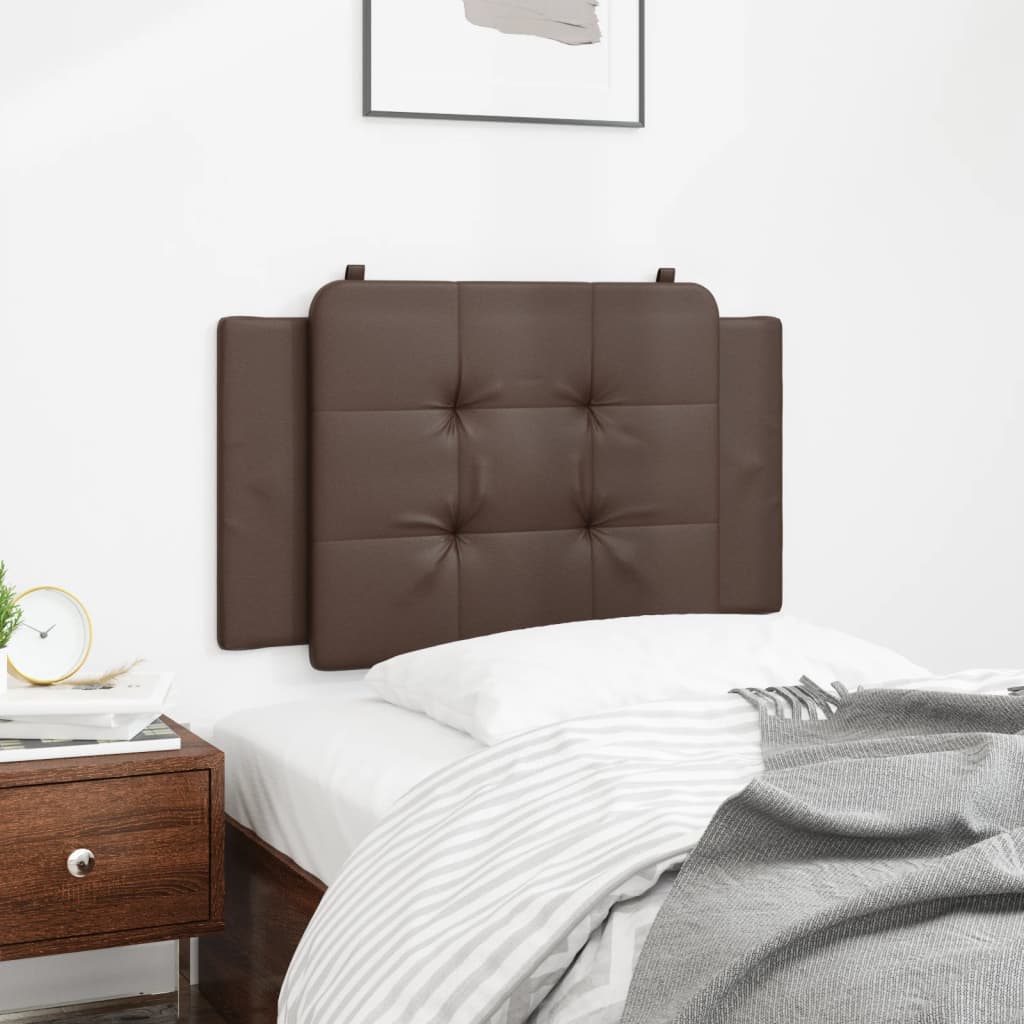 Almofadão de cabeceira zadar 80 cm couro artificial castanho