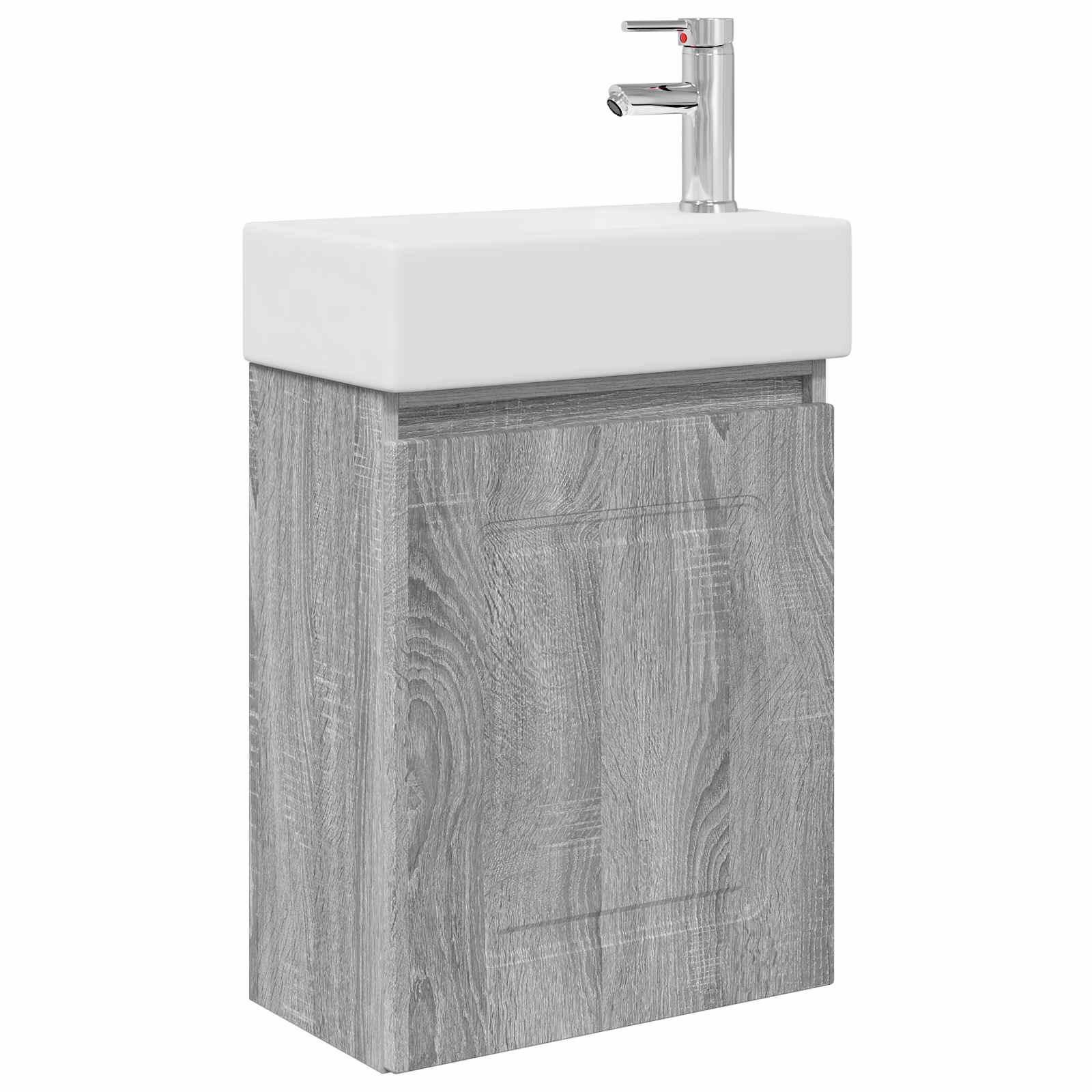 Conjunto de móveis de banheiro com torneira sonoma cinzento