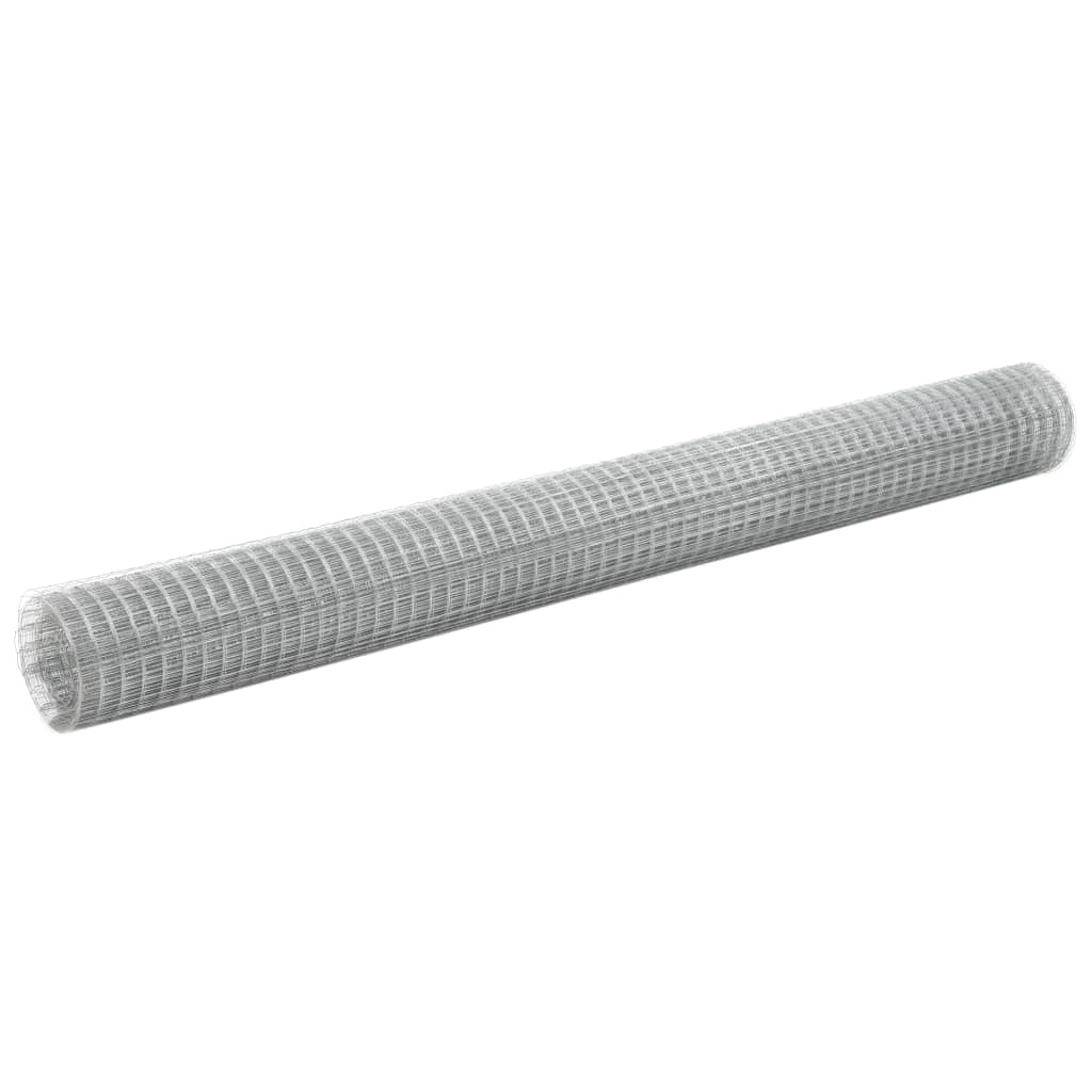 Cerca de arame p/ galinheiro 10x1,5 m aço galvanizado prateado