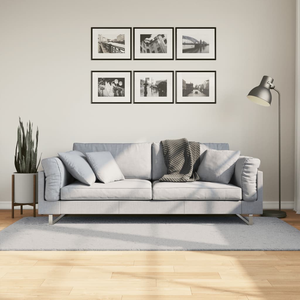 Tapete pelo curto macio e lavável huarte 100x200 cm cinzento