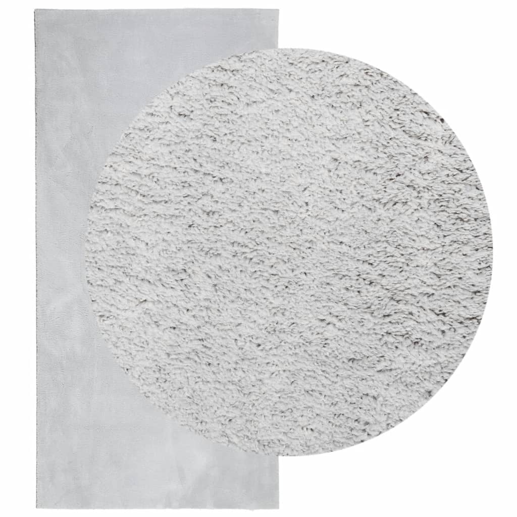 Tapete pelo curto macio e lavável huarte 100x200 cm cinzento
