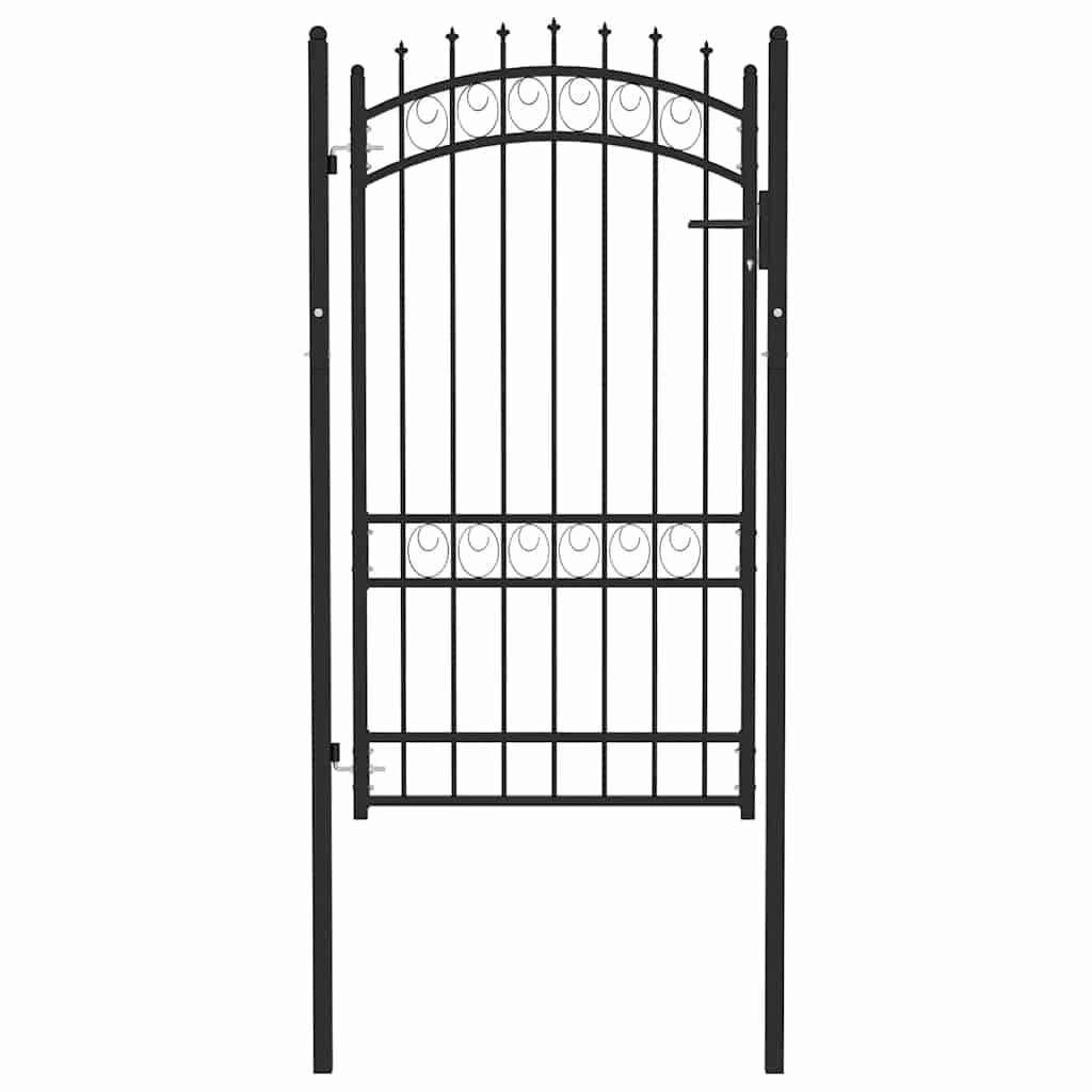 Portão de cerca emmen com pontas de aço 103x134,5 cm preto