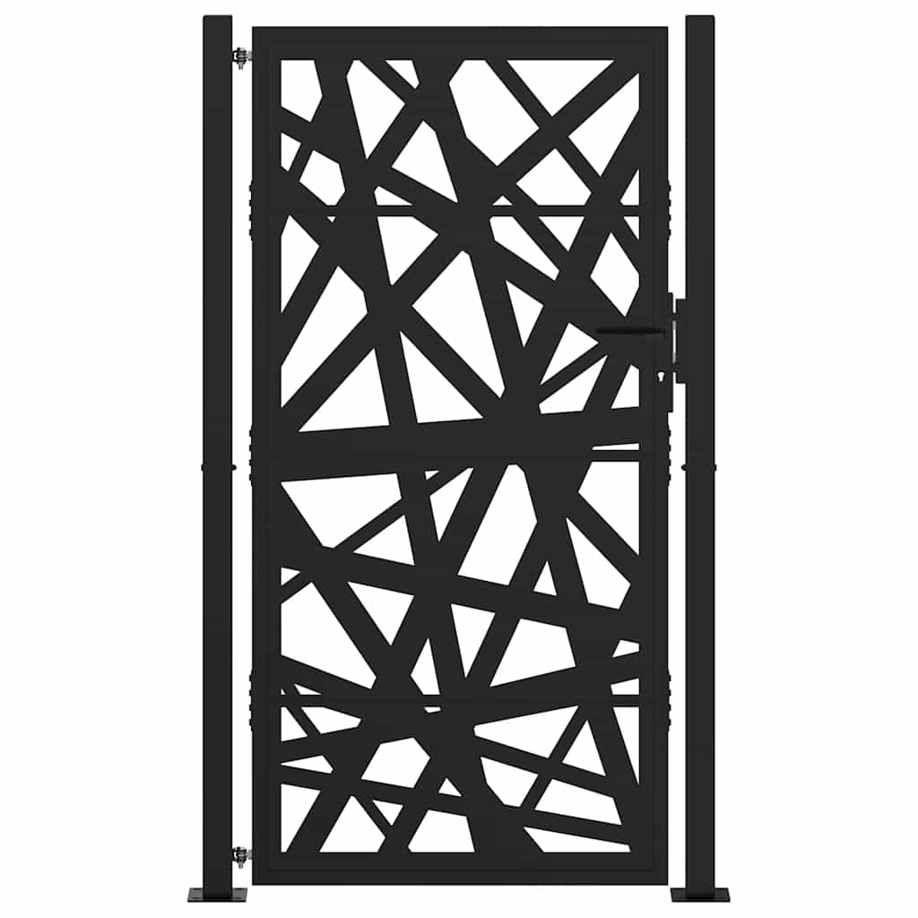 Portão de jardim preto 100x175 cm aço design leve
