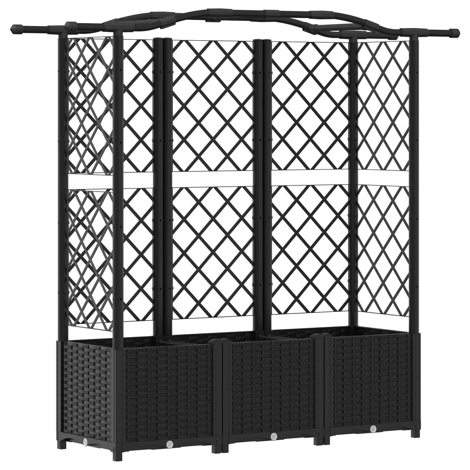 Cama elevada com treliça e telhado preto 163 x 40 x 138 cm PP