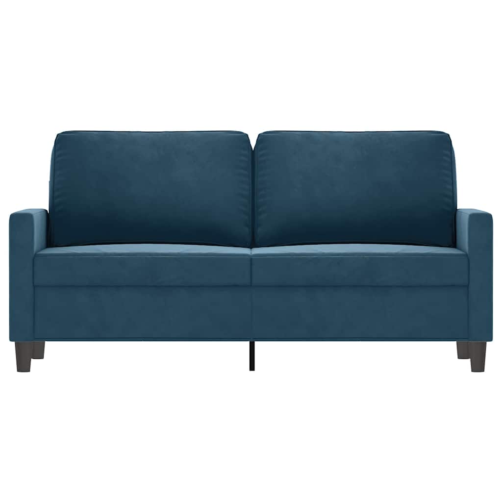 Sofá de 2 lugares veludo 140 cm azul
