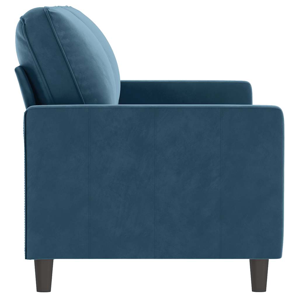 Sofá de 2 lugares veludo 140 cm azul