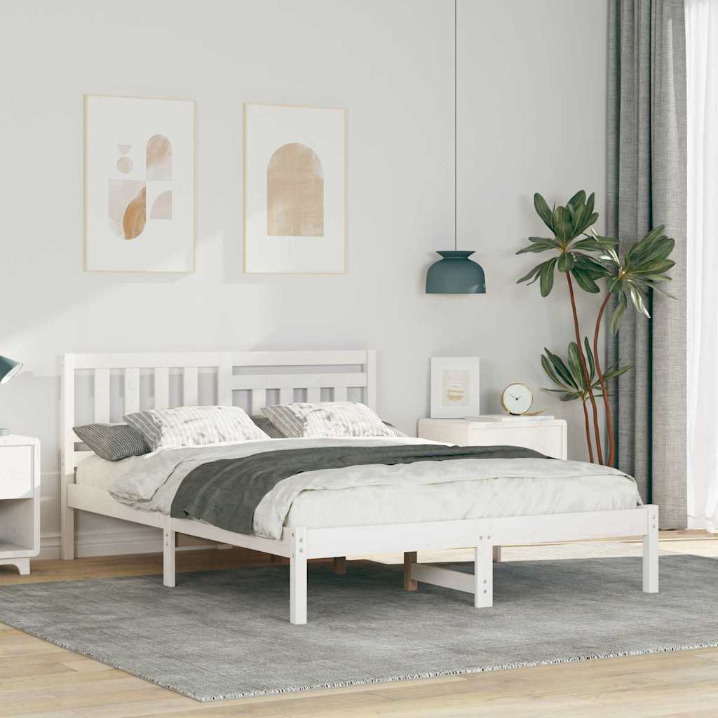 Estrutura da cama com cabeceira branco 120 x 190 cm