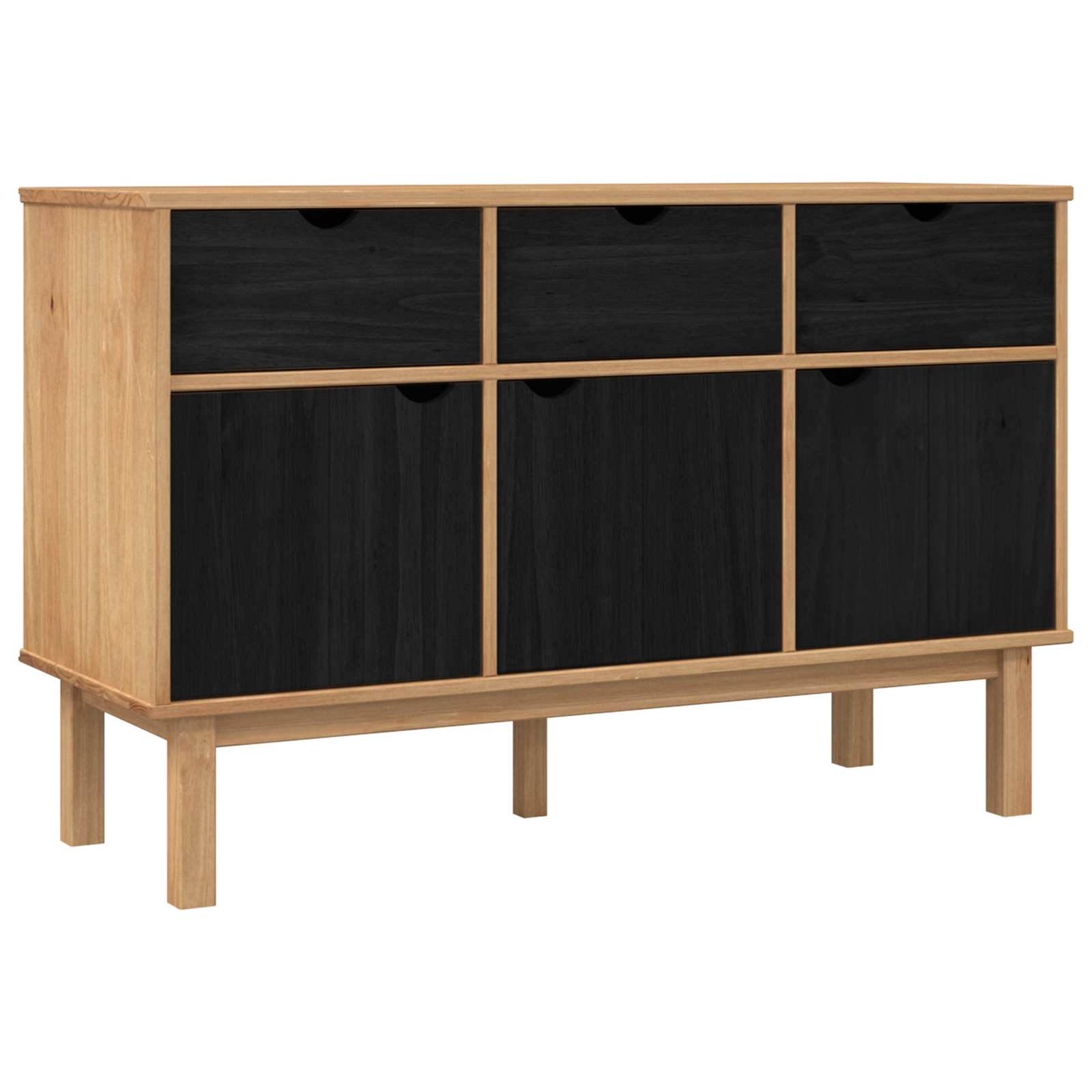 Buffet otta castanho e preto 114 x 43 x 73,5 cm