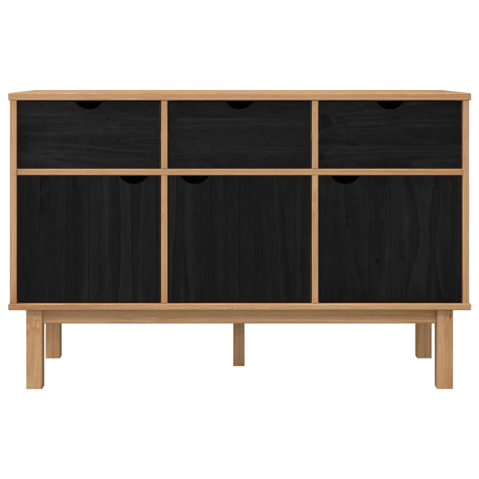 Buffet otta castanho e preto 114 x 43 x 73,5 cm