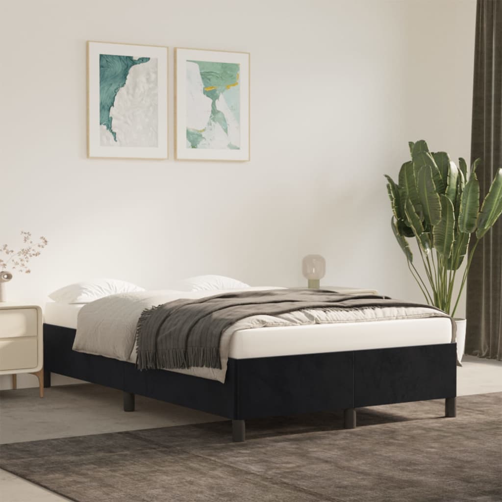 Estrutura de cama sem colchão 120x190 cm veludo cinza escuro