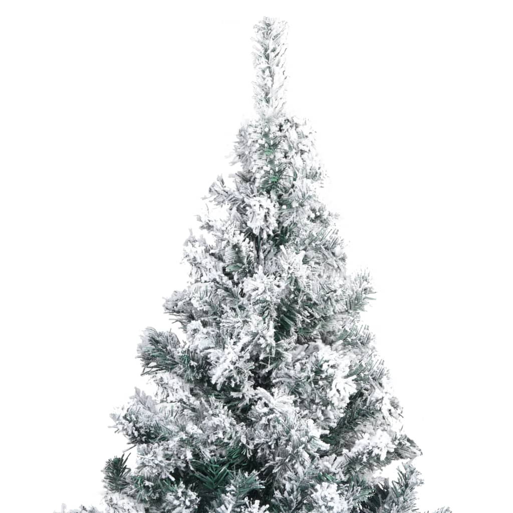 Árvore de natal artificial c/ flocos de neve 210 cm PVC verde
